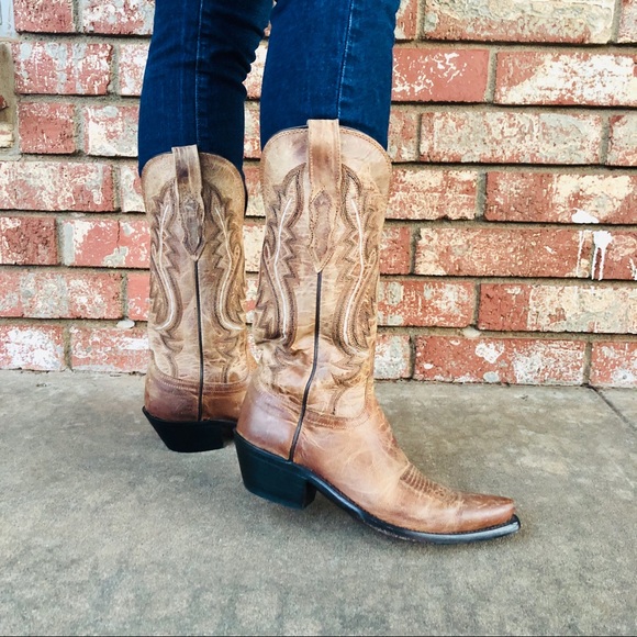 Lucchese Shoes - Lucchese Mad Dog Goat Snip Toe Boots - Size 6.5